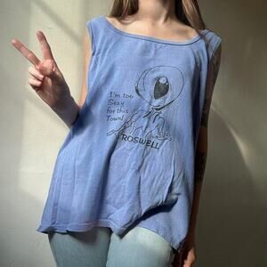 Vintage Roswell Alien Tank Top Sexy XL New Mexico Y2K 00s UFO Sci-Fi Desert